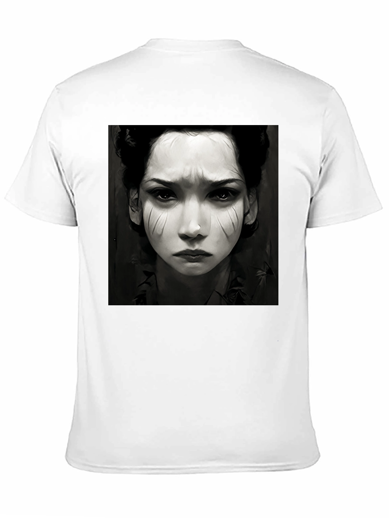Black Graphic Tee - Woman Portrait