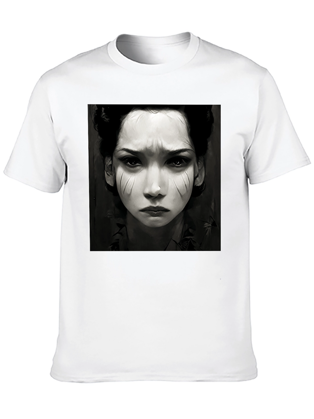 Black Graphic Tee - Woman Portrait