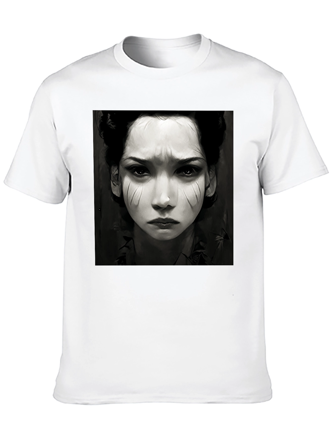 Black Graphic Tee - Woman Portrait