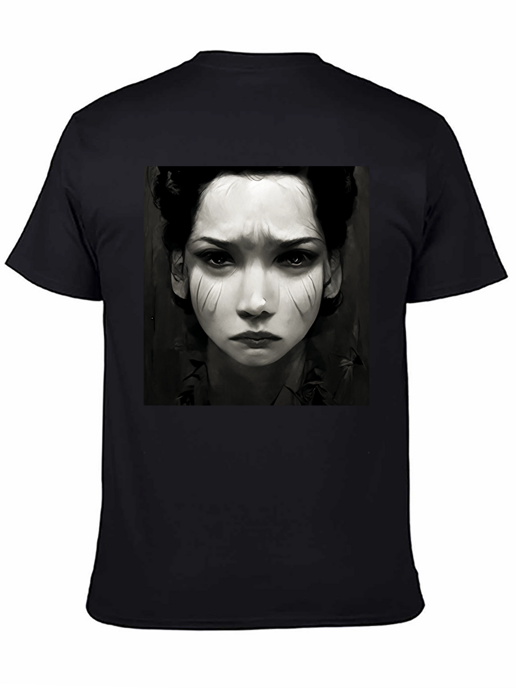 Black Graphic Tee - Woman Portrait