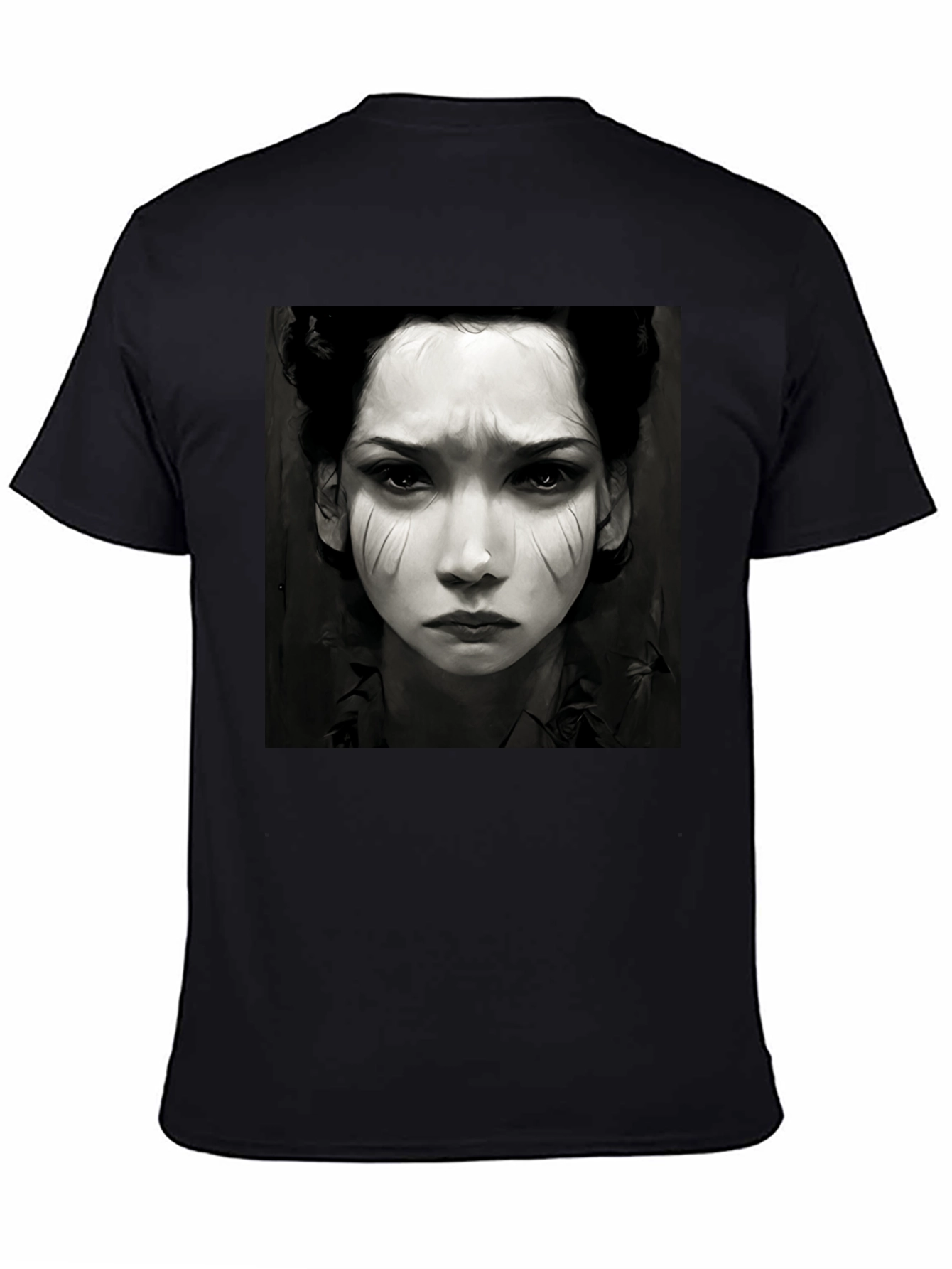 Black Graphic Tee - Woman Portrait