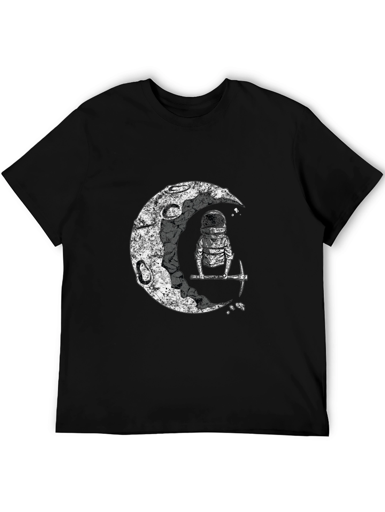 Astronaut Moon Miner Graphic Tee - Black