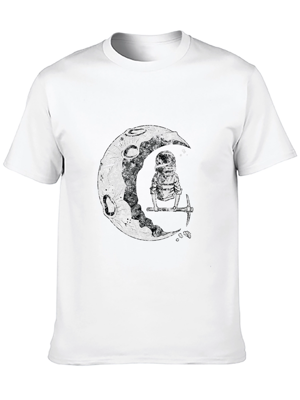 Astronaut Moon Miner Graphic Tee - Black