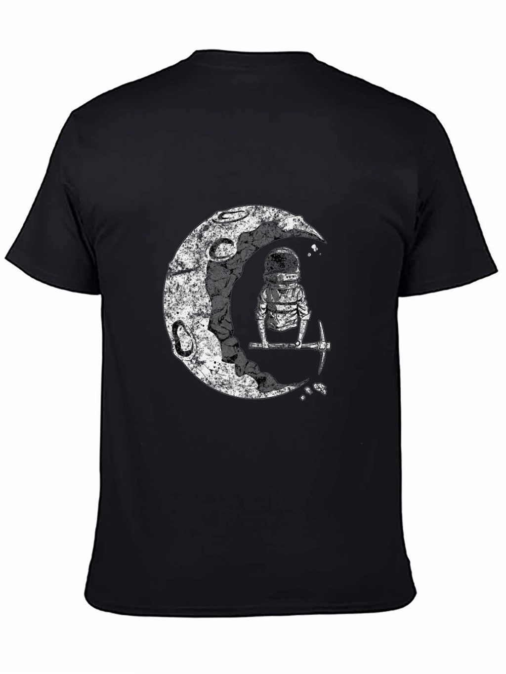 Astronaut Moon Miner Graphic Tee - Black