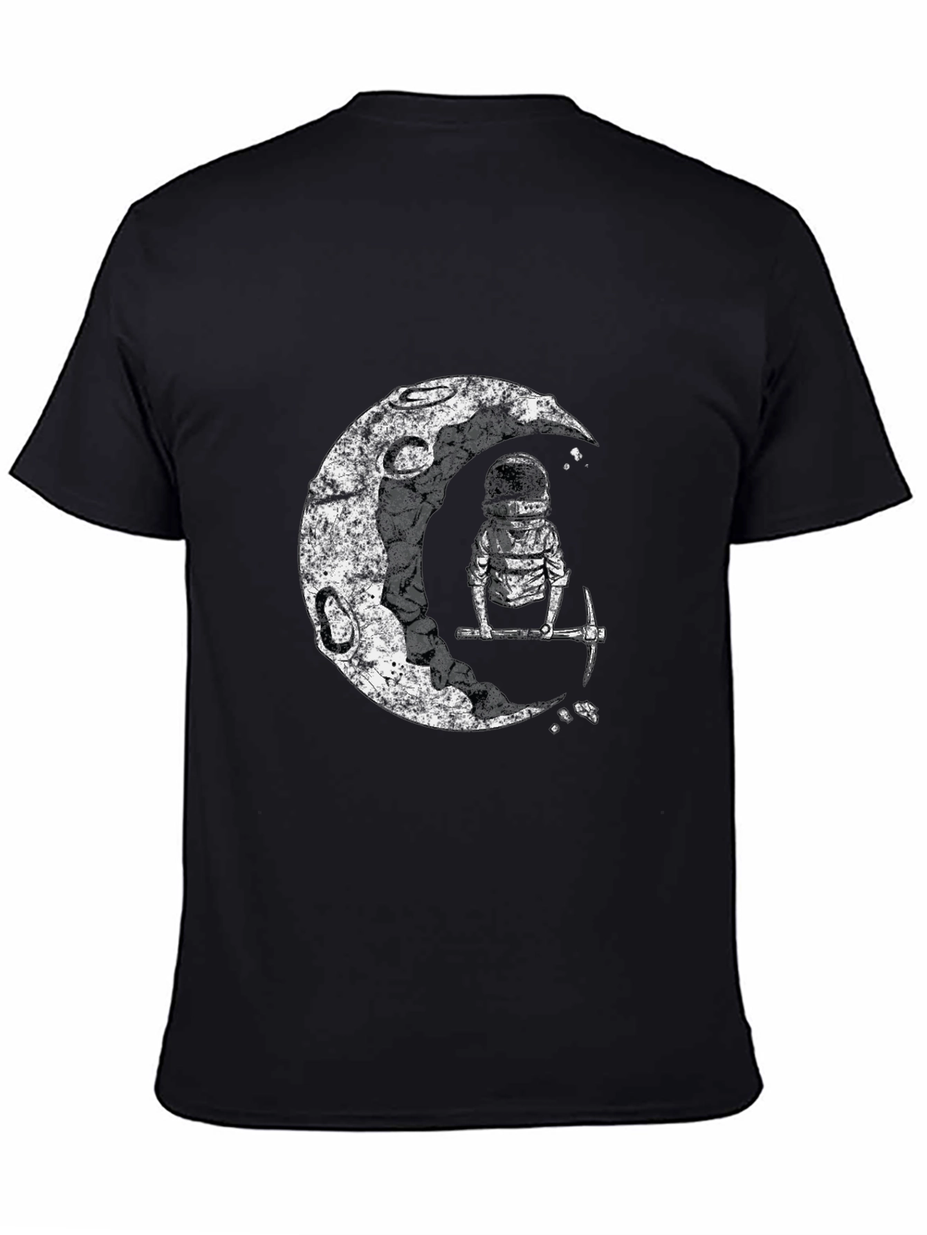 Astronaut Moon Miner Graphic Tee - Black