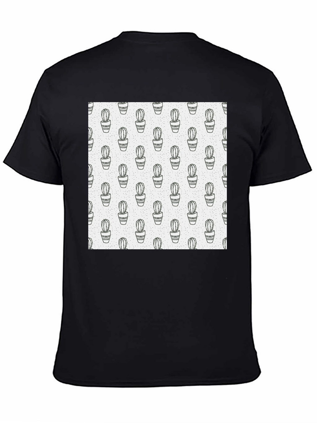 Cactus Print T-Shirt - Modern Black Tee