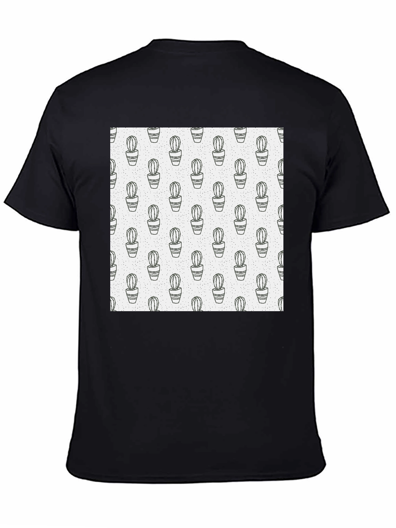Cactus Print T-Shirt - Modern Black Tee