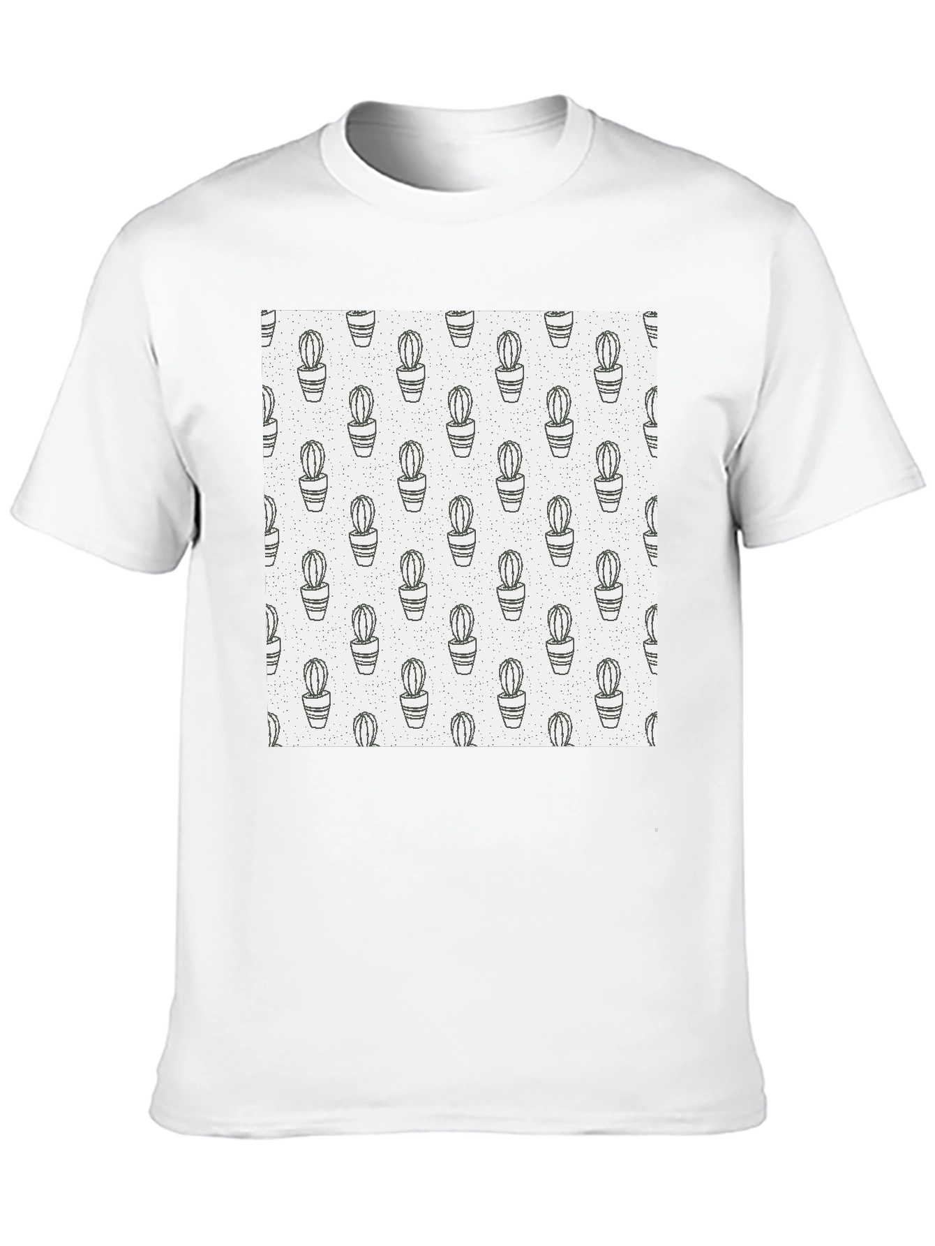 Cactus Print T-Shirt - Modern Black Tee