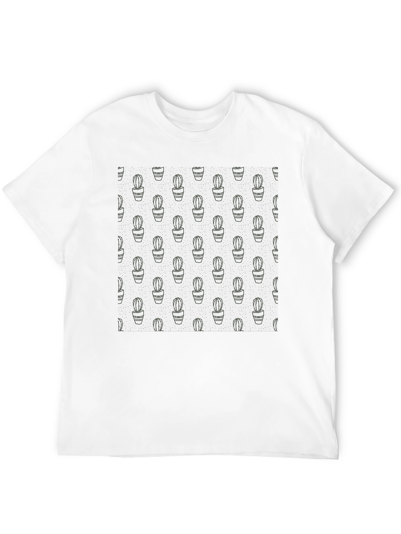 Cactus Print T-Shirt - Modern Black Tee