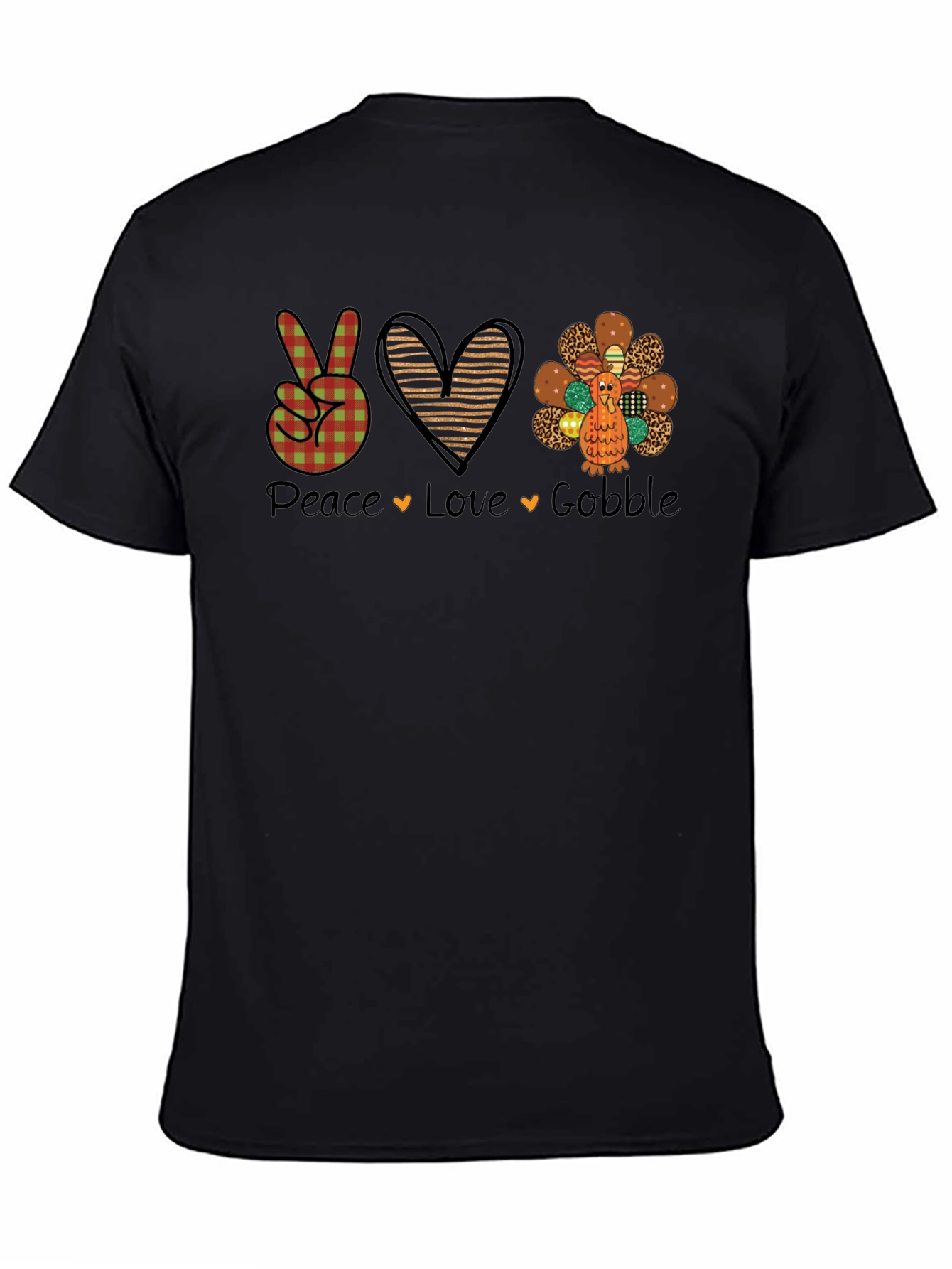 Thanksgiving Peace Love Gobble Graphic Tee