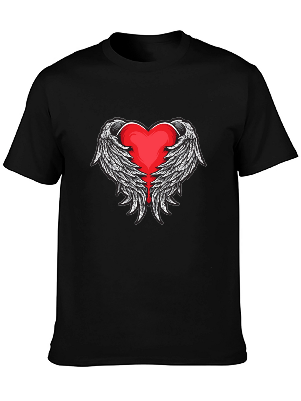 Heart Wings Graphic Black T-Shirt