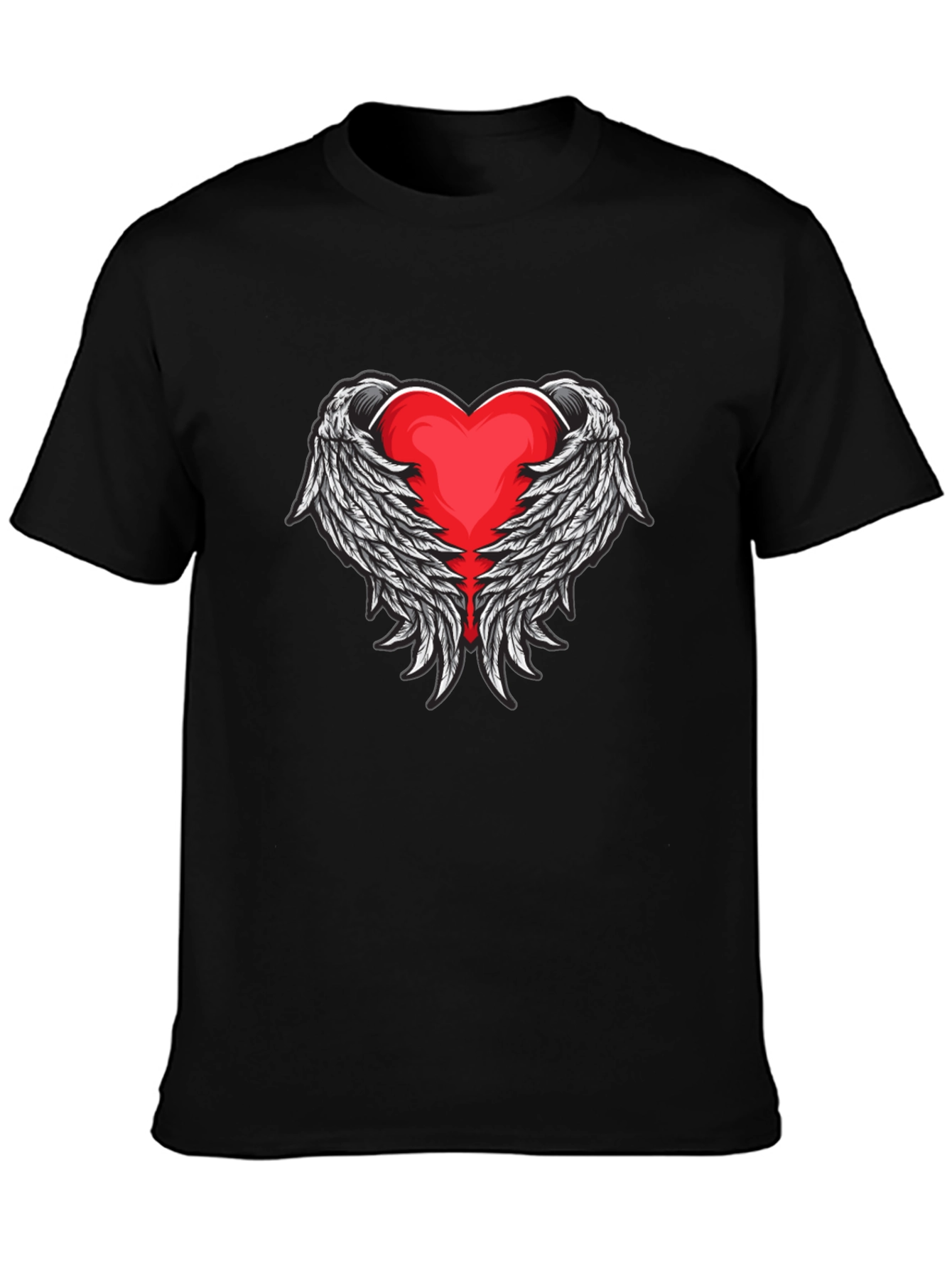 Heart Wings Graphic Black T-Shirt