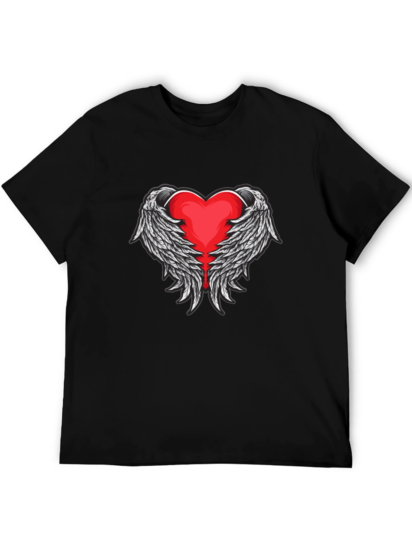 Heart Wings Graphic Black T-Shirt