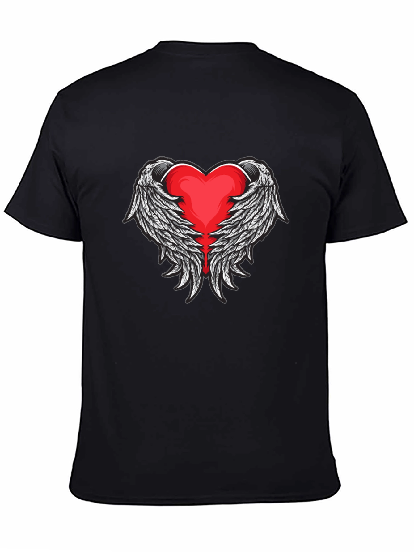 Heart Wings Graphic Black T-Shirt