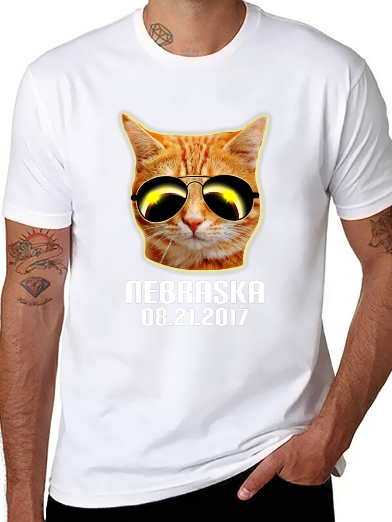 Nebraska Eclipse Cat T-Shirt - August 2017
