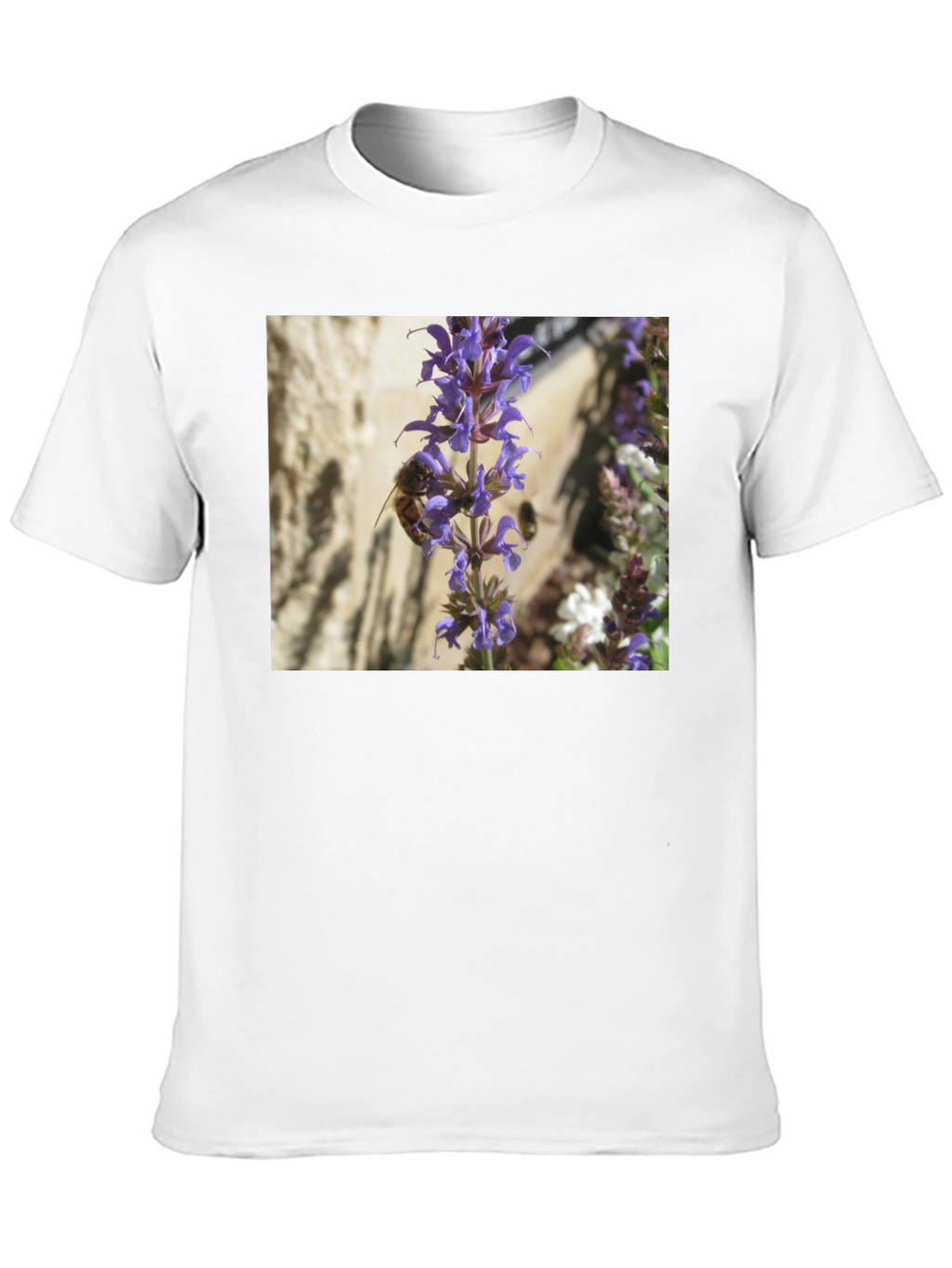 Bee on Lavender Flower Graphic Tee