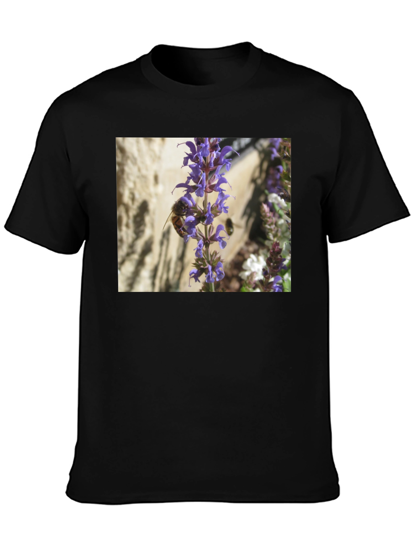 Bee on Lavender Flower Graphic Tee