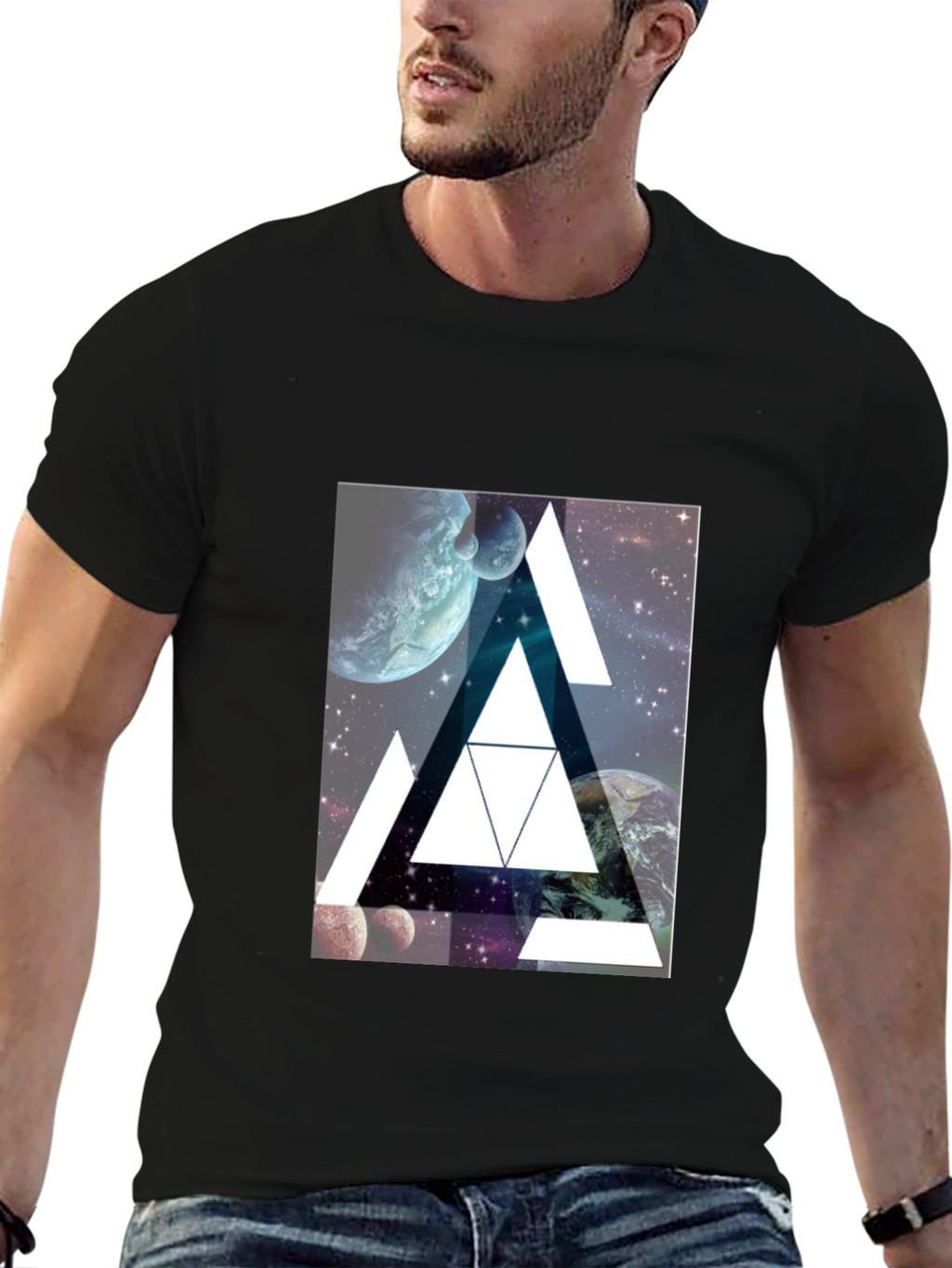 Cosmic Triangle Black T-Shirt
