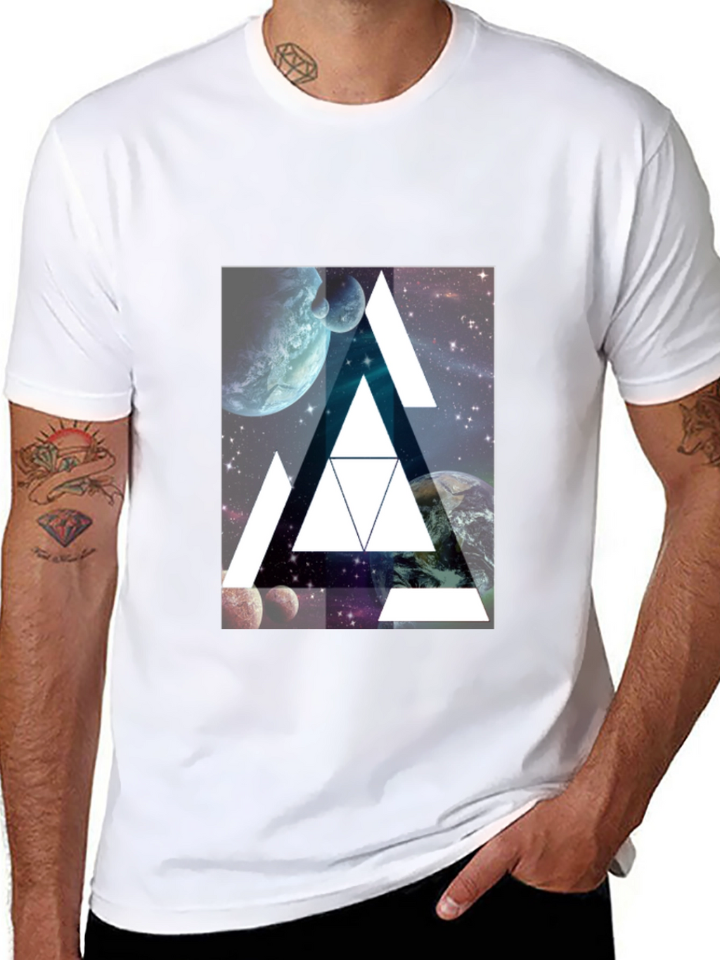 Cosmic Triangle Black T-Shirt