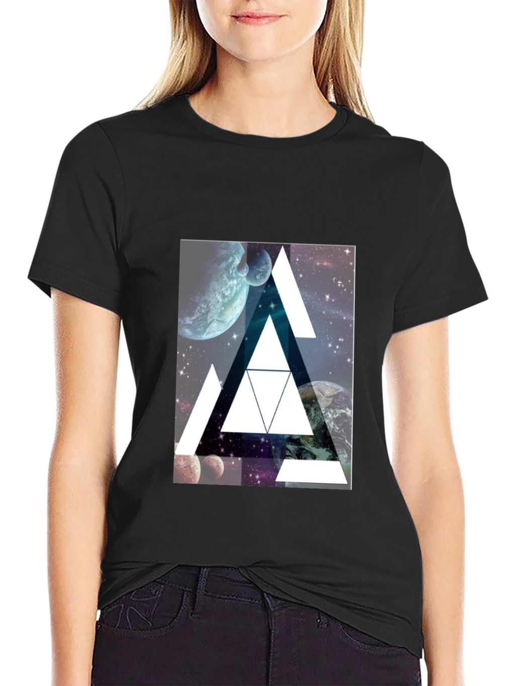 Cosmic Triangle Black T-Shirt