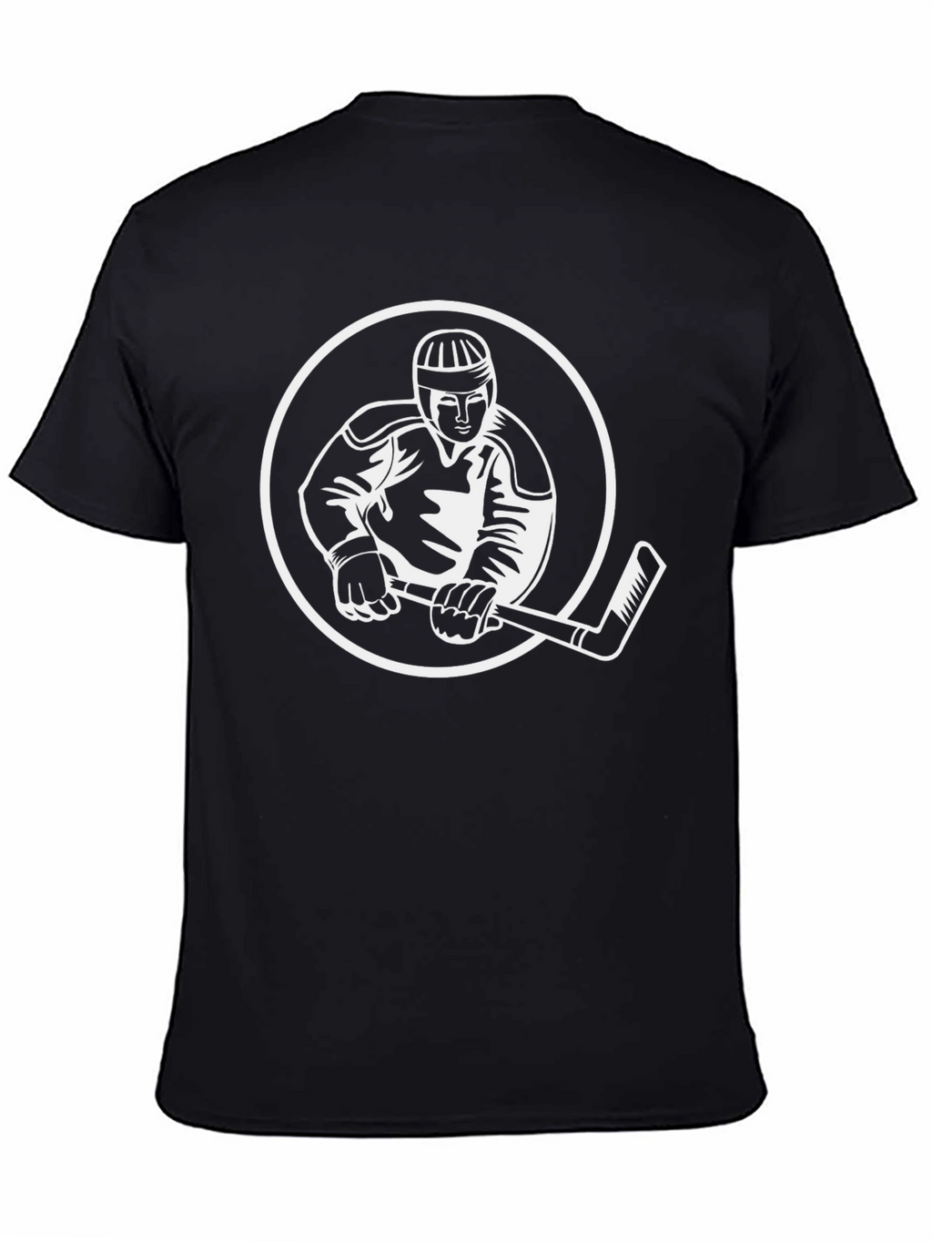Hockey Player Graphic Tee - Sporty Black T-Shirt