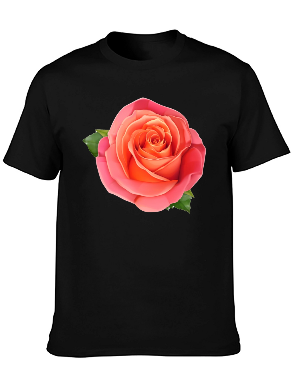 Rose Graphic Tee - Stylish Black Cotton T-Shirt