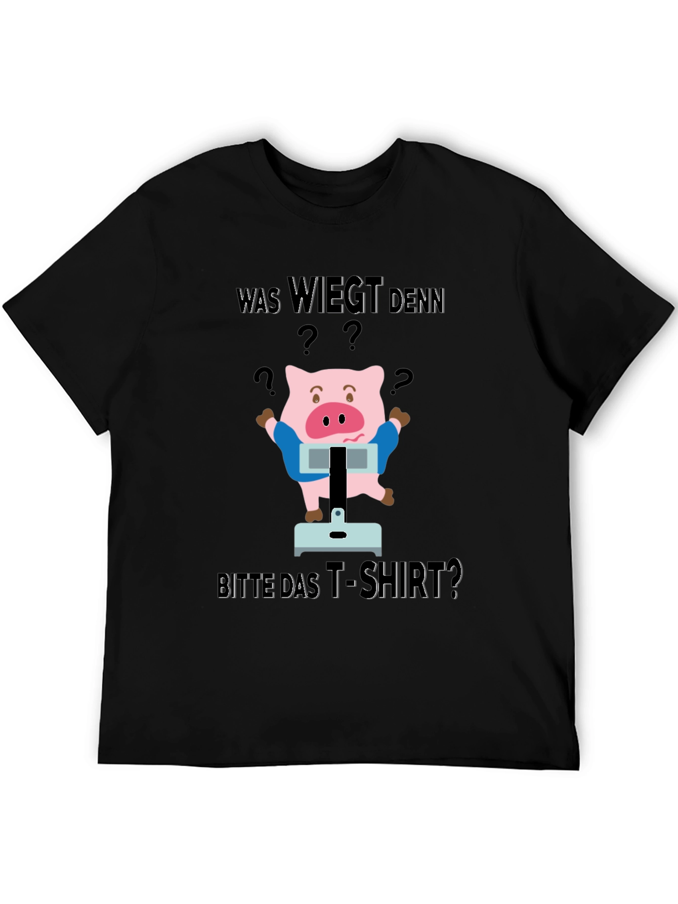 Funny Was Wiegt Pig Graphic T-Shirt