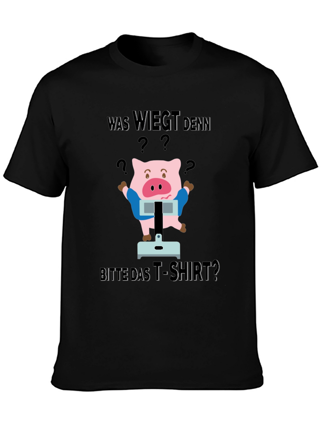 Funny Was Wiegt Pig Graphic T-Shirt