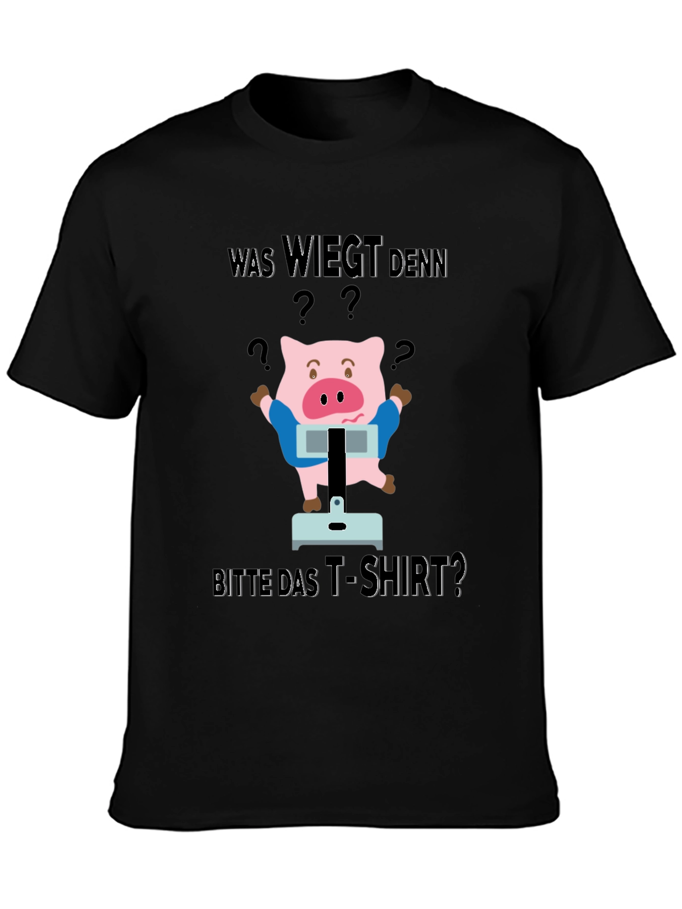 Funny Was Wiegt Pig Graphic T-Shirt