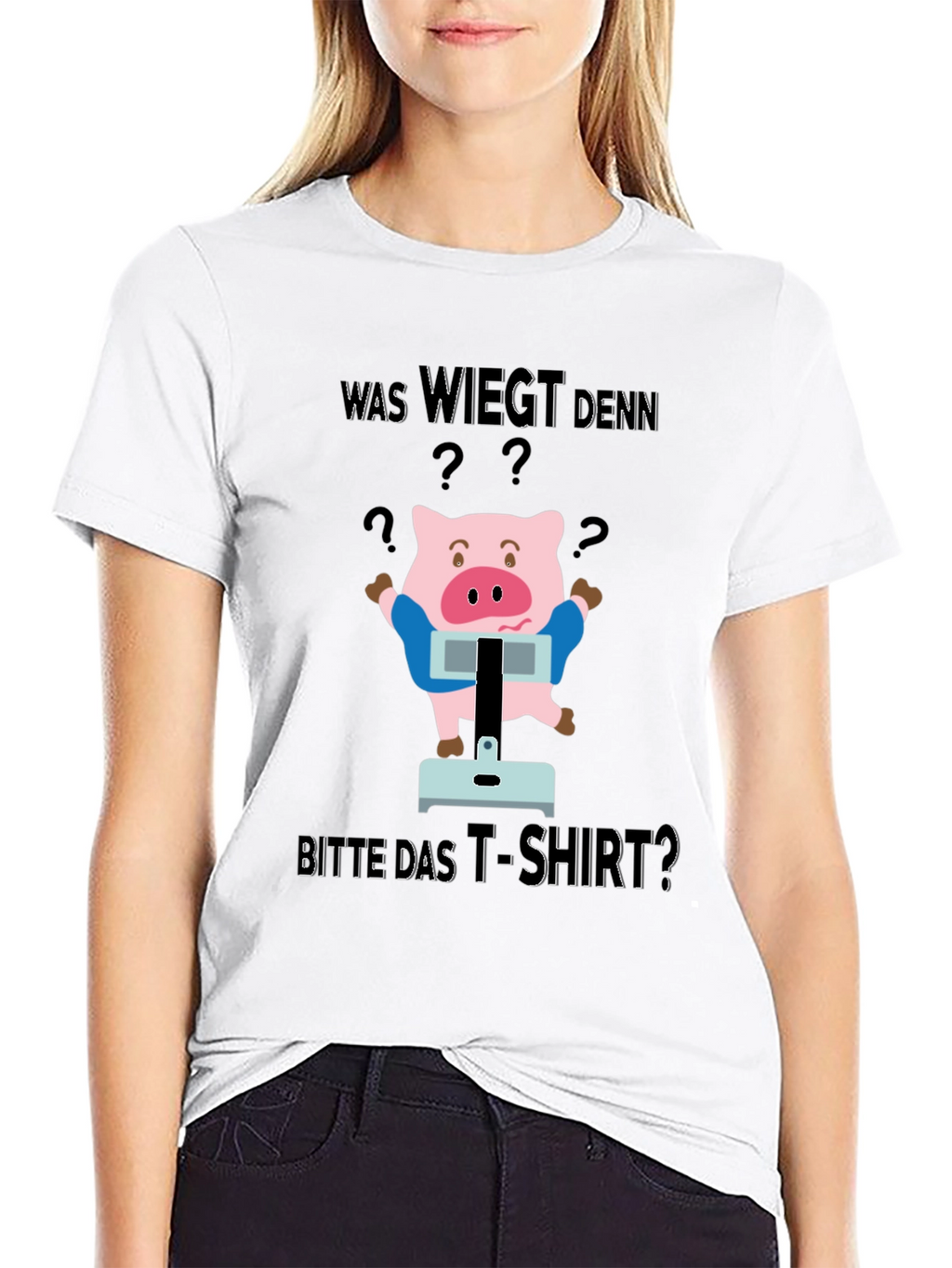 Funny Was Wiegt Pig Graphic T-Shirt