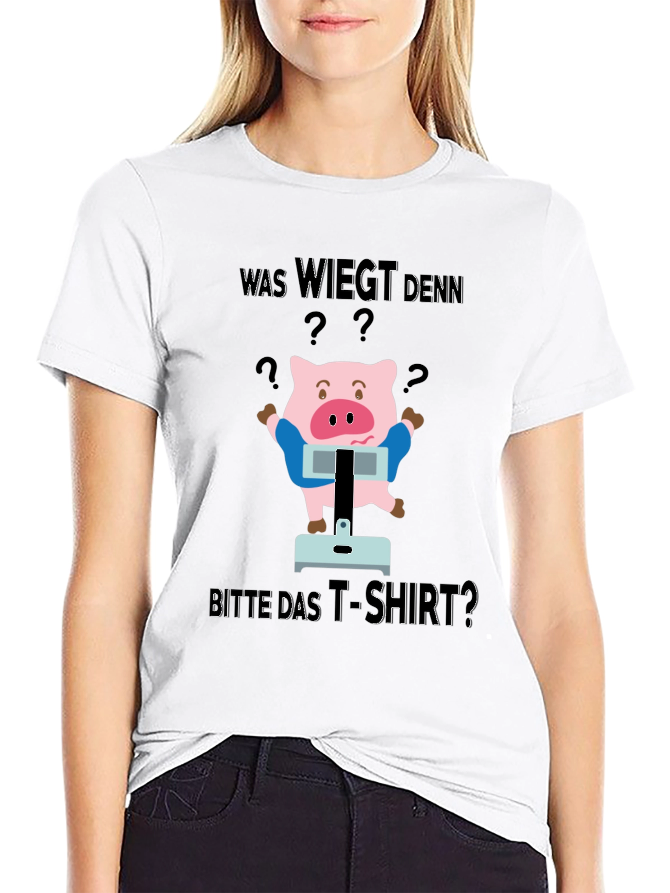 Funny Was Wiegt Pig Graphic T-Shirt