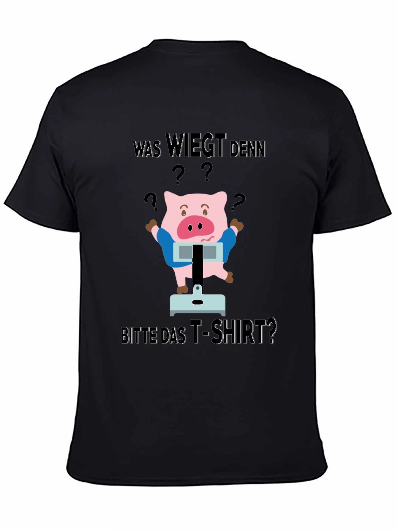 Funny Was Wiegt Pig Graphic T-Shirt