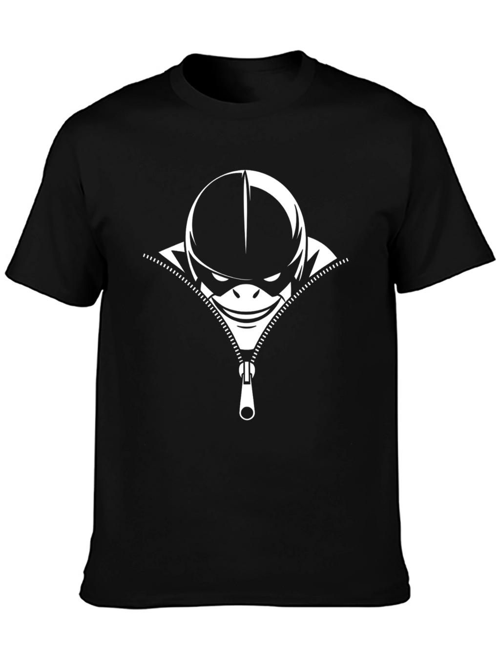 Unzipped Face Graphic Tee - Cool Design T-Shirt