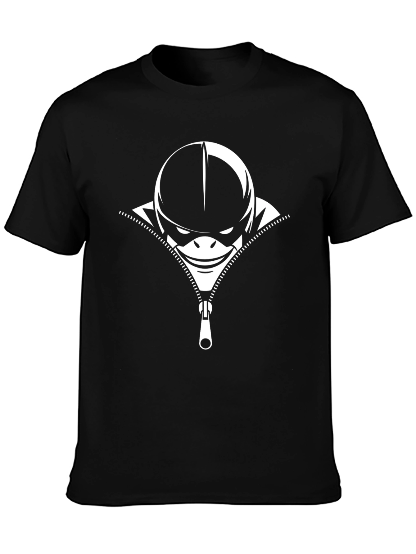 Unzipped Face Graphic Tee - Cool Design T-Shirt