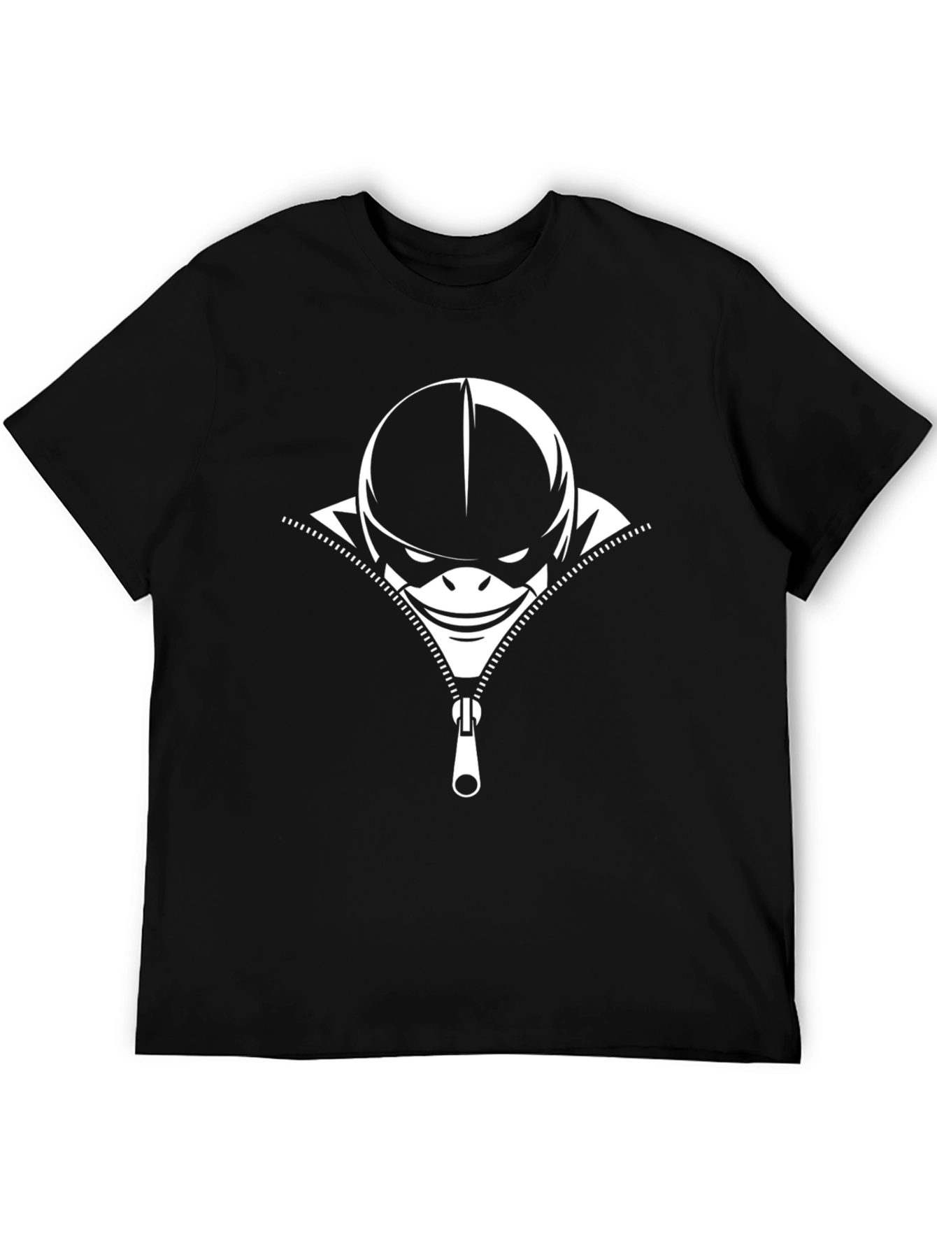 Unzipped Face Graphic Tee - Cool Design T-Shirt