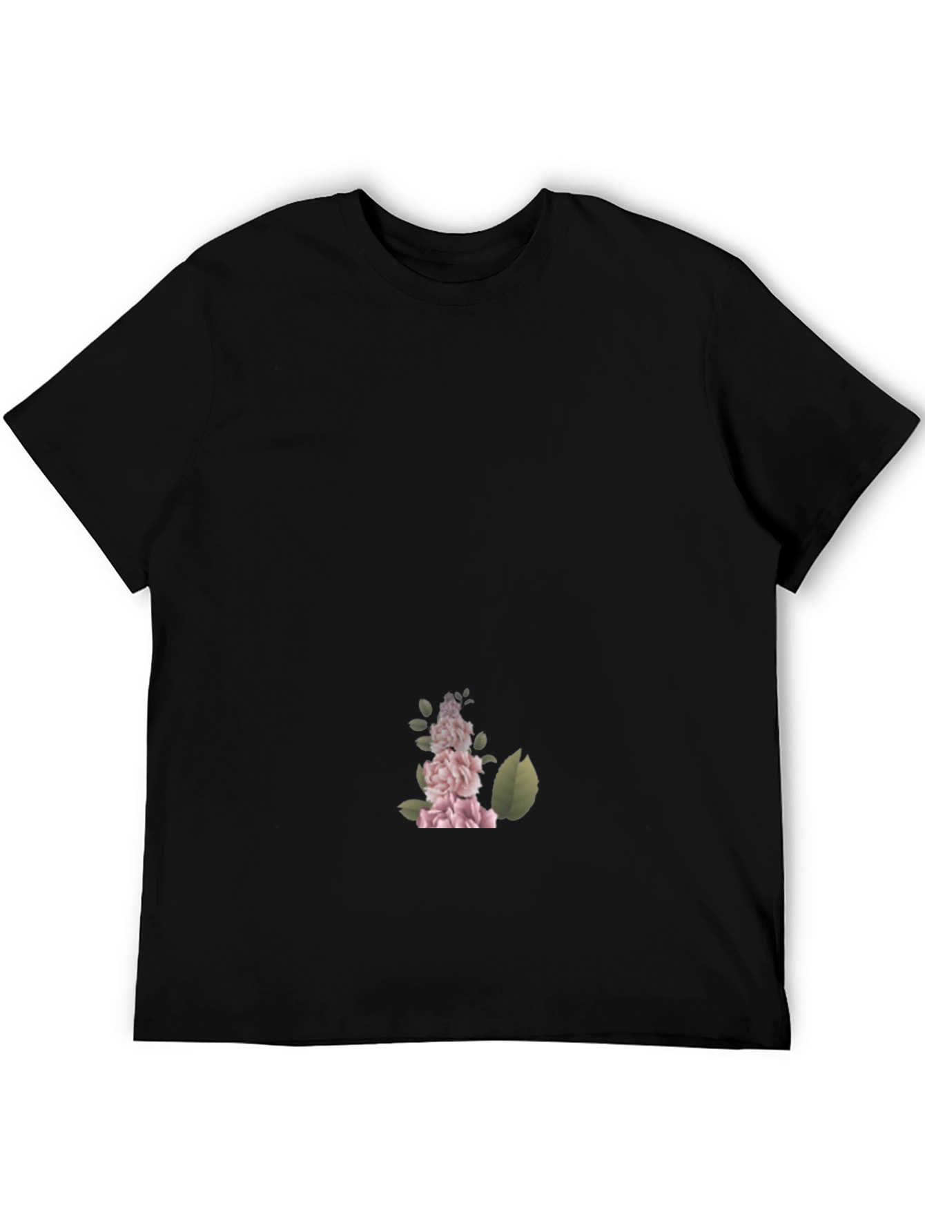 Mens Black Floral Graphic Tee - Stylish Casual Comfort