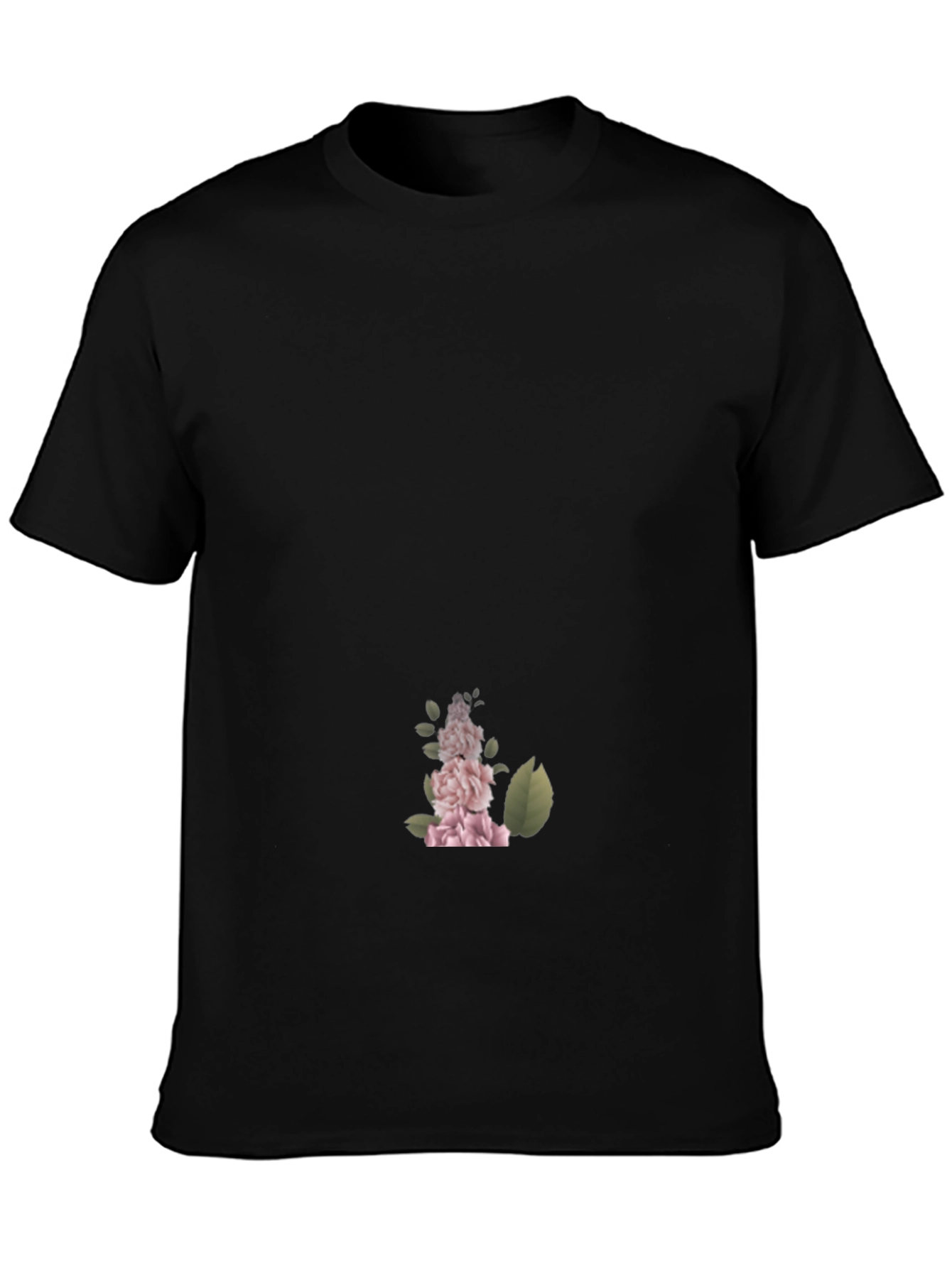 Mens Black Floral Graphic Tee - Stylish Casual Comfort