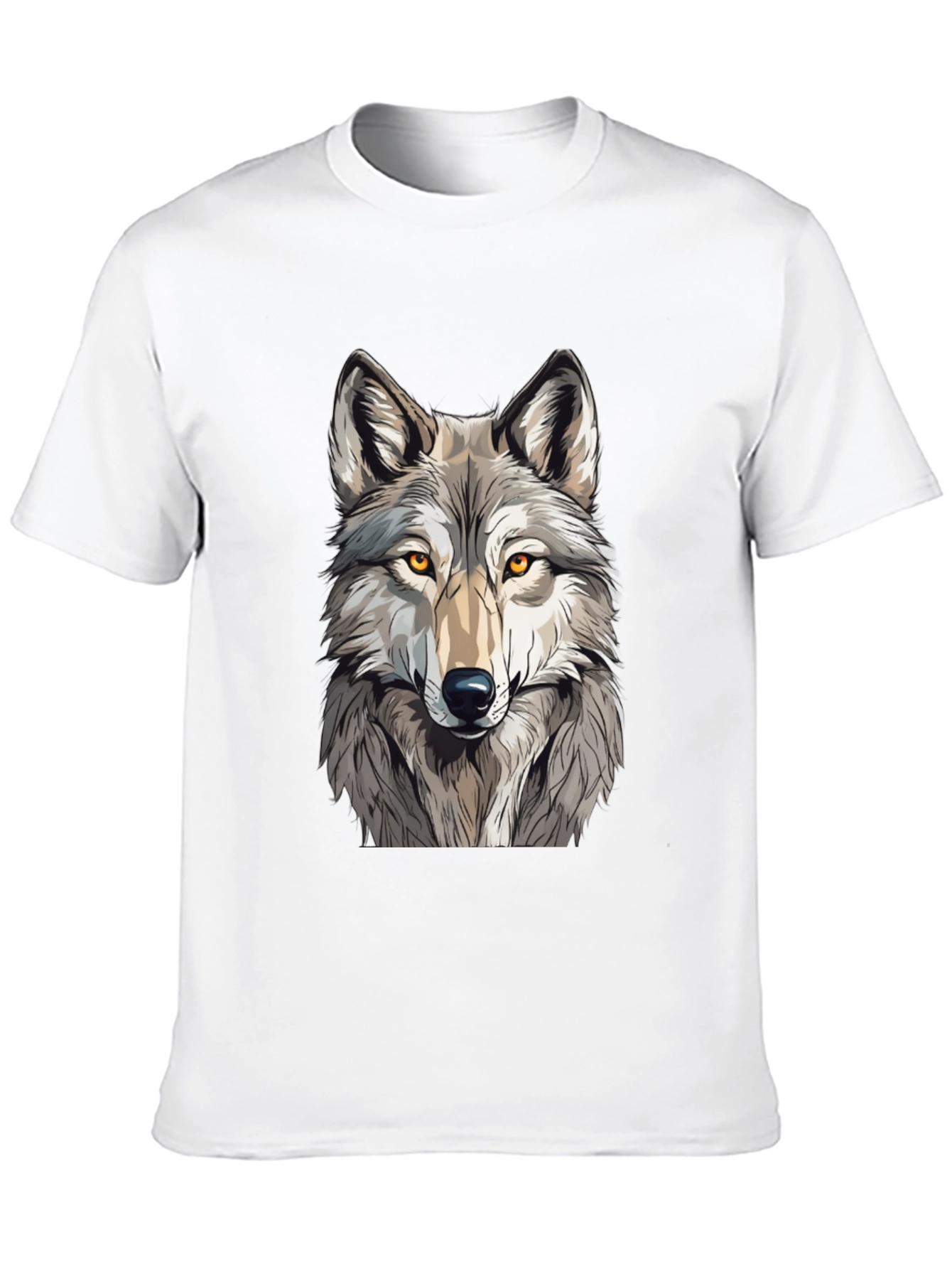 Wolf Graphic Print Black T-Shirt - Mens Fashion