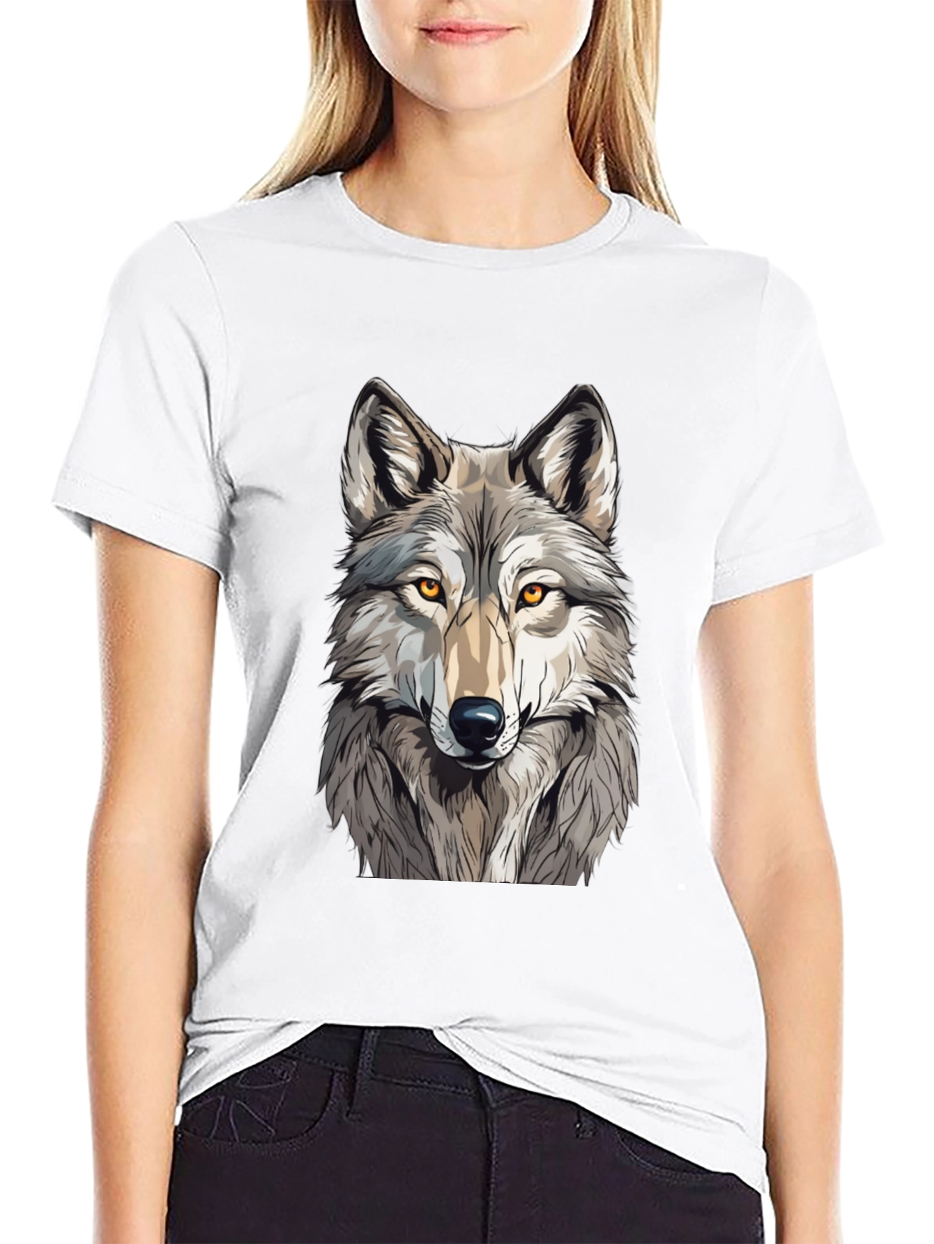 Wolf Graphic Print Black T-Shirt - Mens Fashion