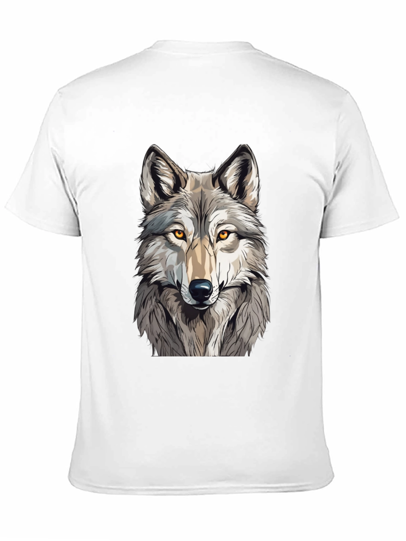 Wolf Graphic Print Black T-Shirt - Mens Fashion