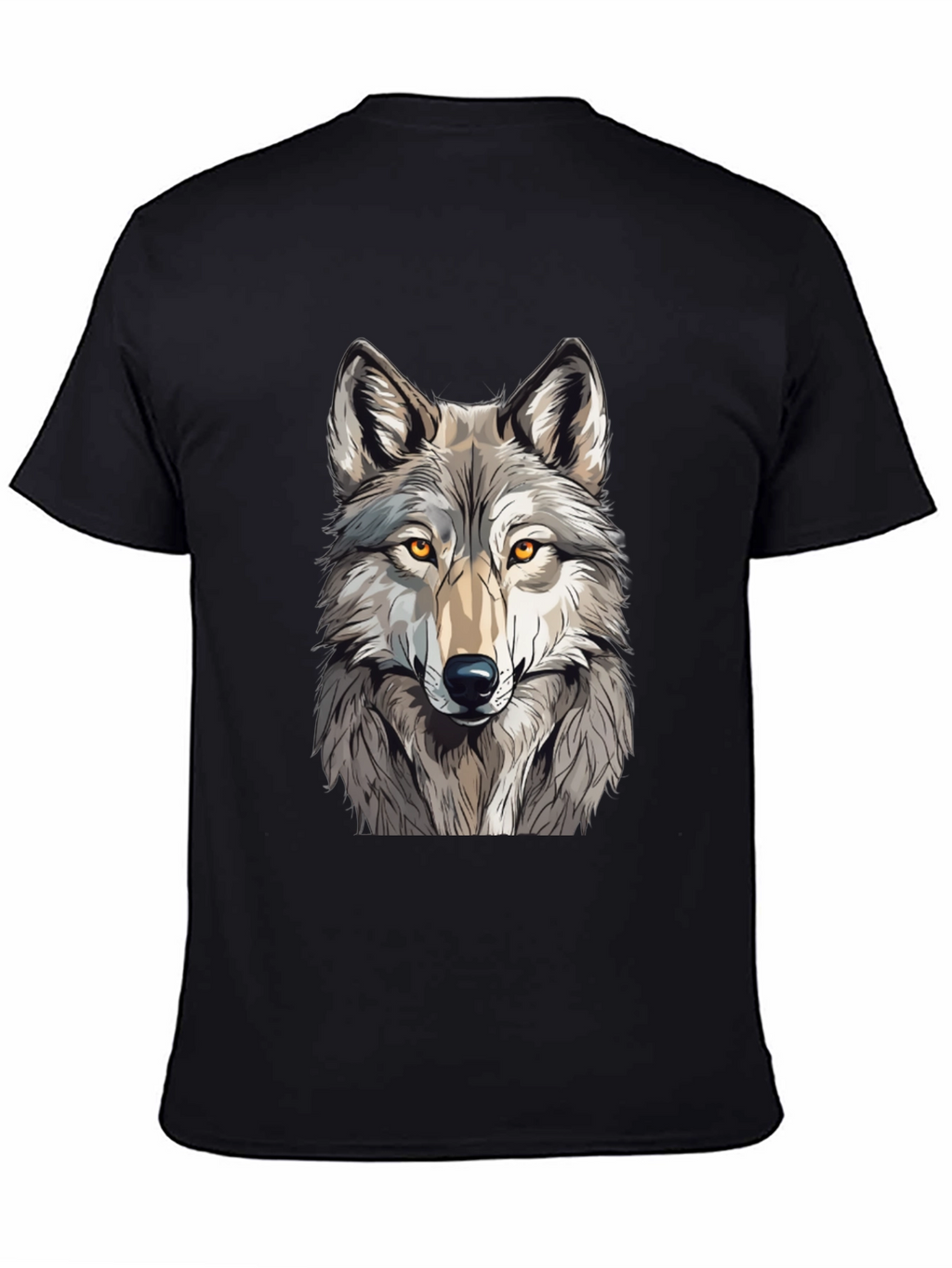 Wolf Graphic Print Black T-Shirt - Mens Fashion