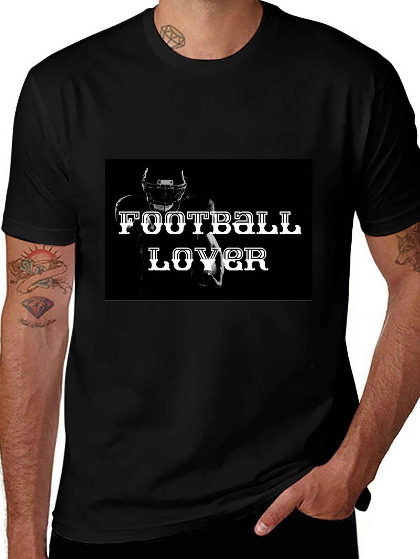 Football Lover Black T-Shirt
