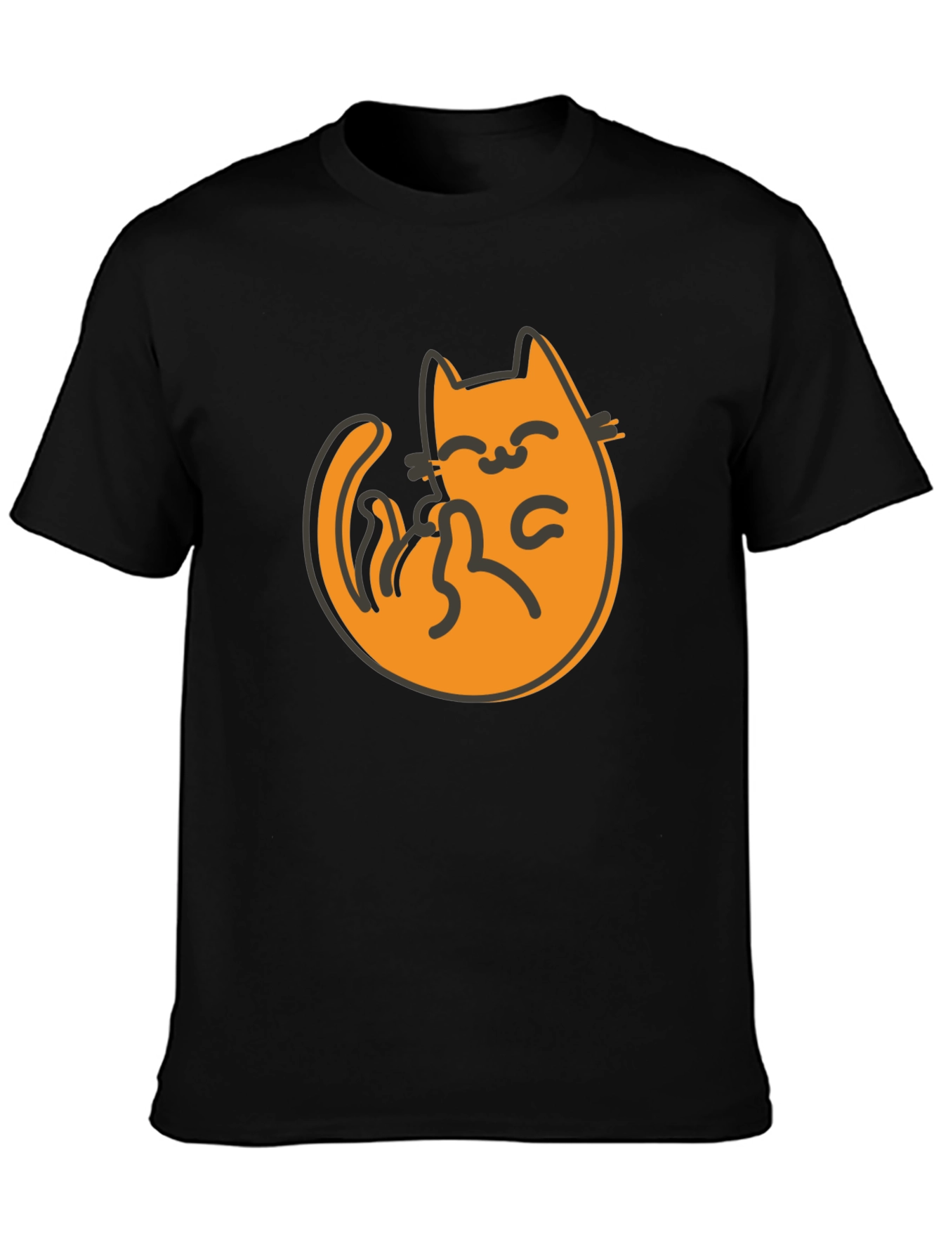 Cute Cat Graphic Tee - Black T-Shirt