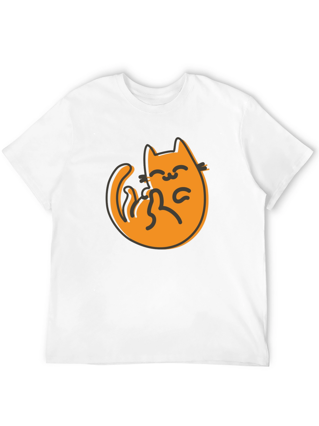 Cute Cat Graphic Tee - Black T-Shirt