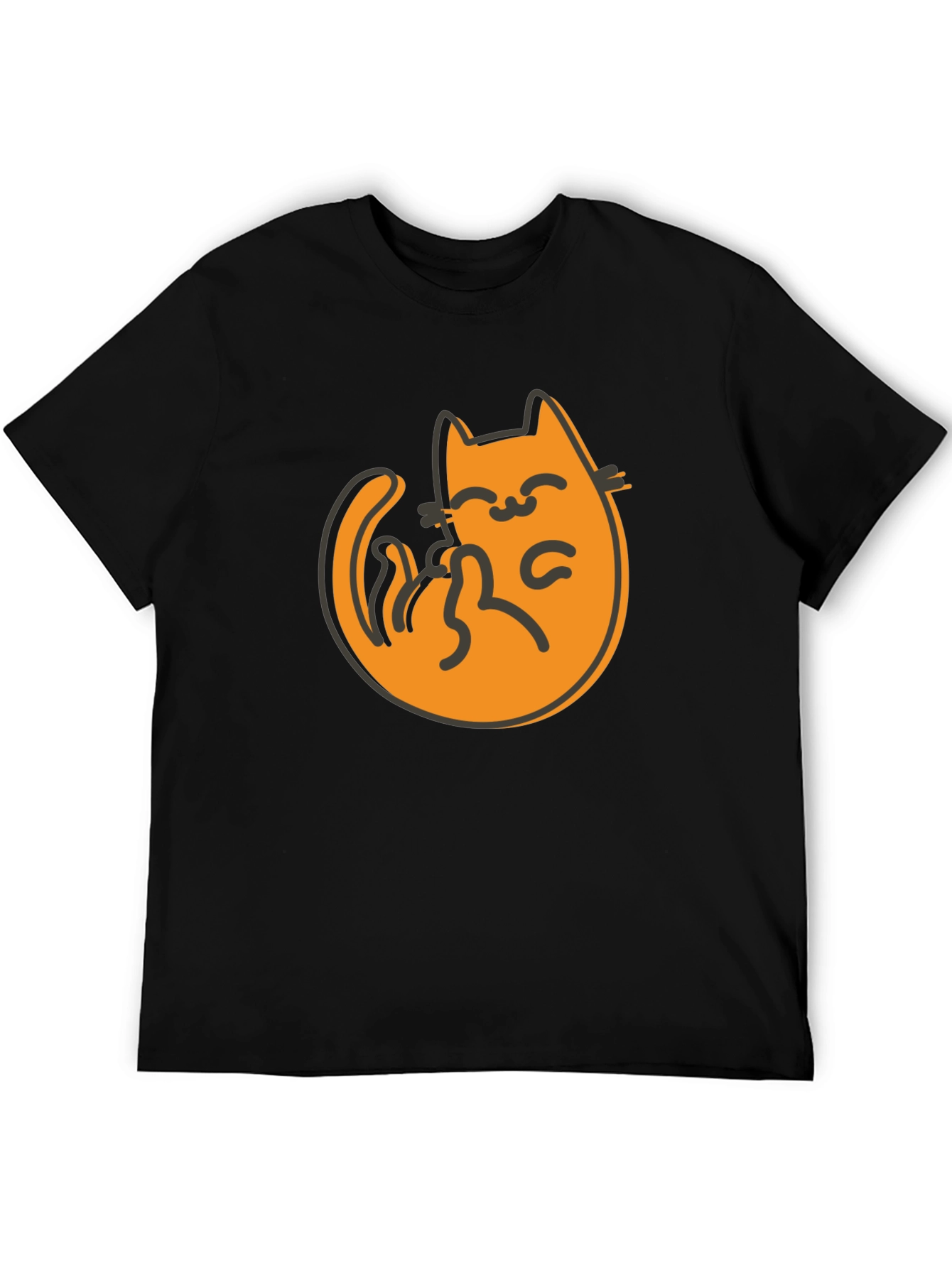Cute Cat Graphic Tee - Black T-Shirt