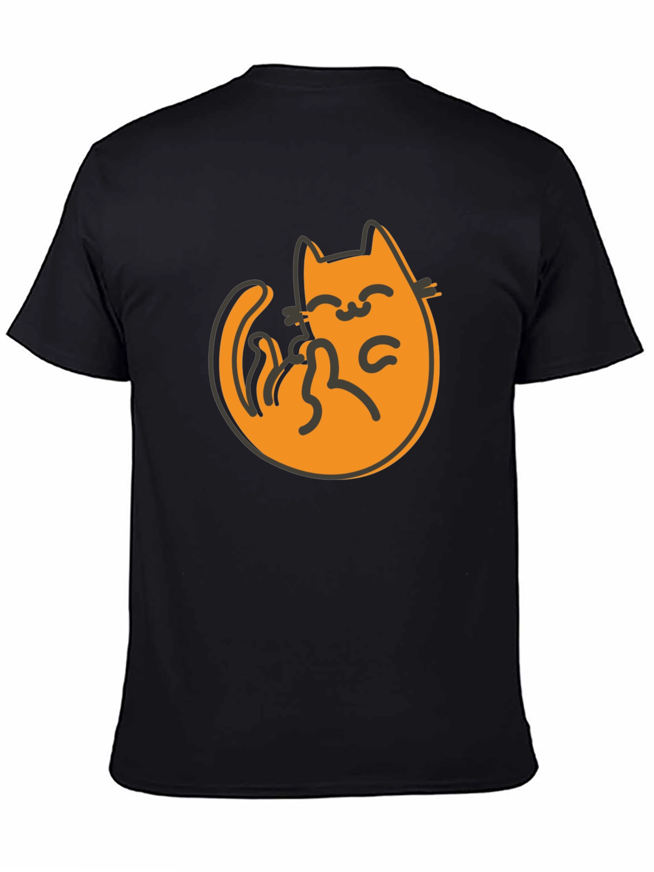Cute Cat Graphic Tee - Black T-Shirt