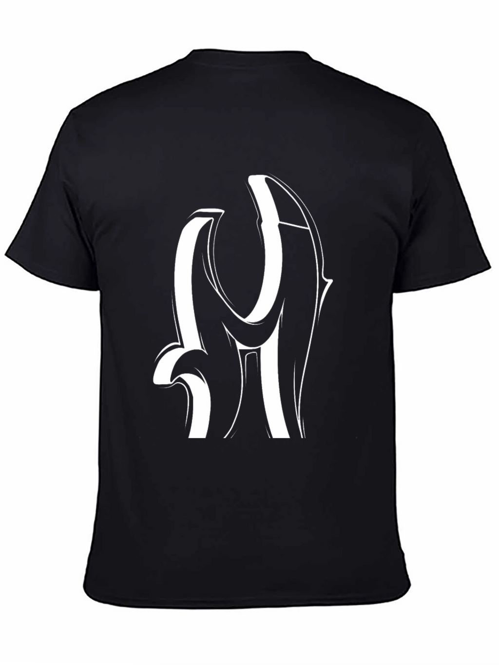Modern Black T-Shirt with White Letter Design