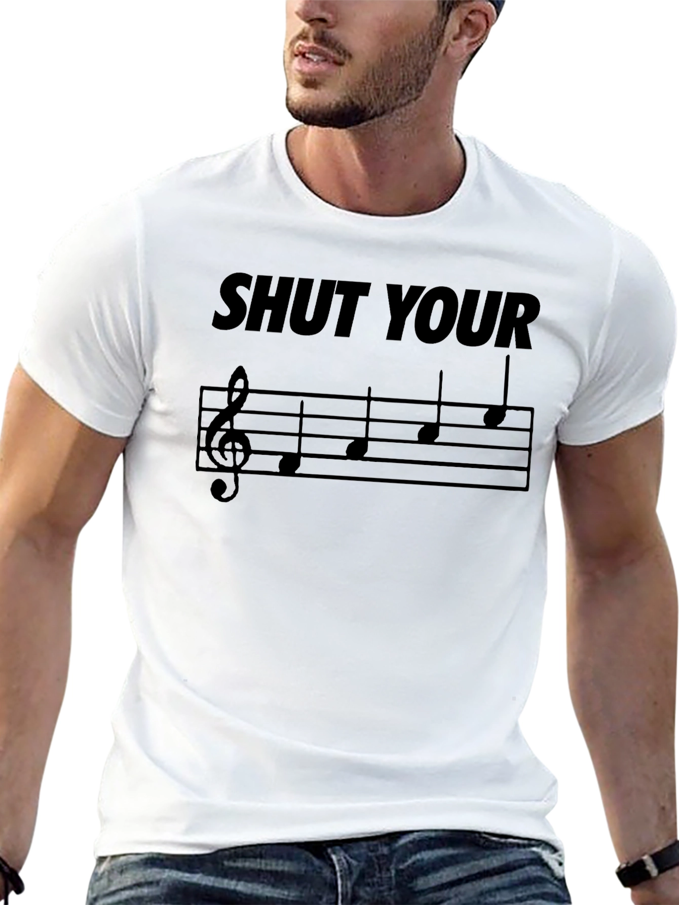 Shut Your Face Music Note T-Shirt