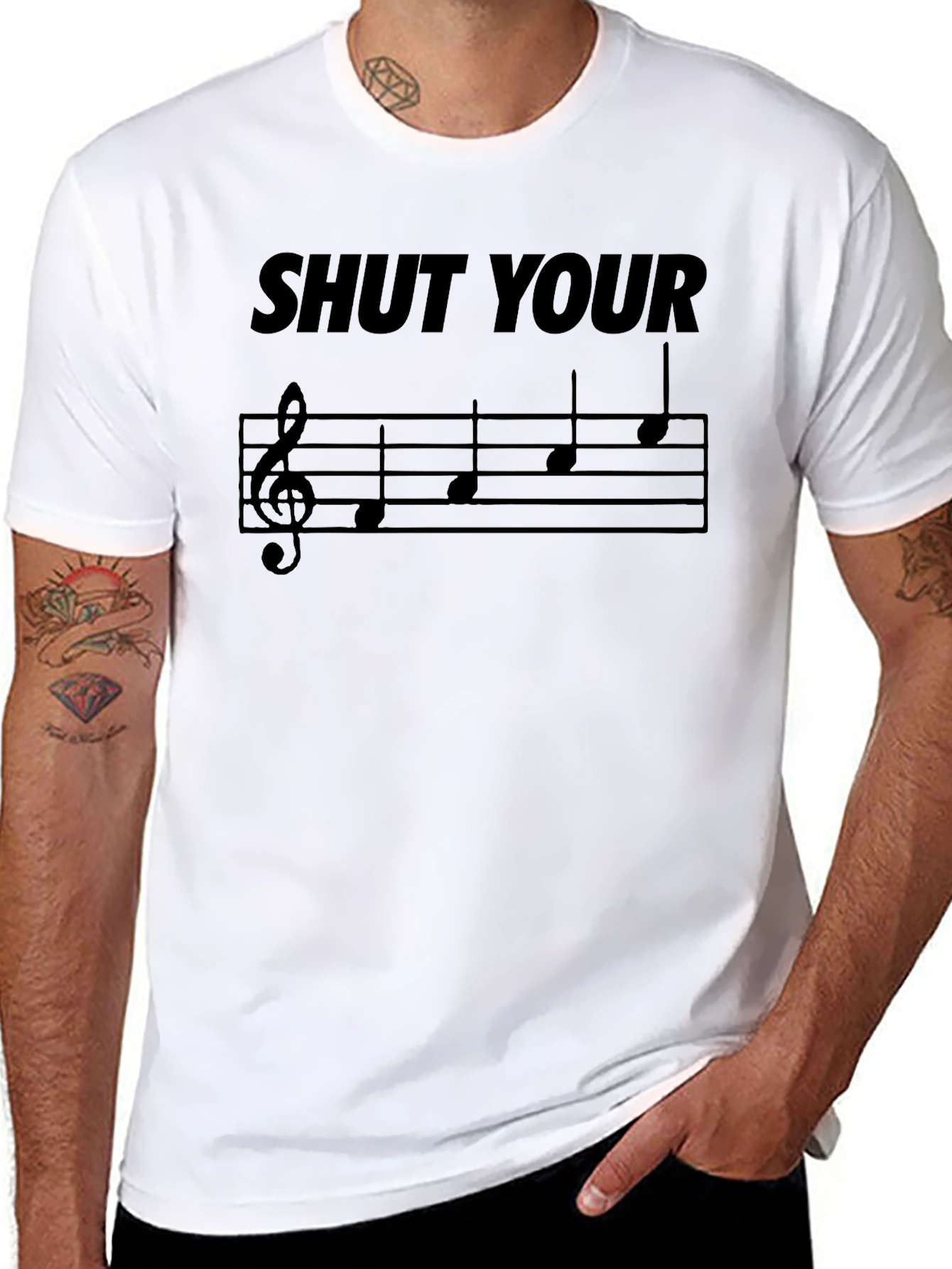 Shut Your Face Music Note T-Shirt