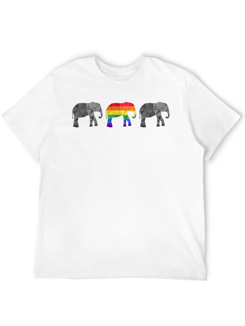 Geometric Elephant Pride T-Shirt - Black Cotton Tee